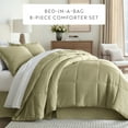 thumbnail image 3 of Noble Linens 8-Piece Sage Bed in a Bag Microfiber Bedding Set, Twin, 3 of 16
