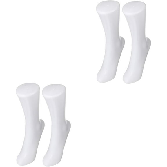 Yoqb Female Mannequin Foot Model, 4pcs Plastic Foot Sock Foot Mold Sock Shoes Support Display Feet Model Stand for Ankle Chain Shoes Jewelry Display A110