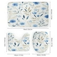 thumbnail image 3 of Blue Floral Pattern Print Shower Curtain Set 4PCs with Hooks Waterproof Bathroom Toilet Mat Lid Decor, 3 of 6