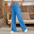 thumbnail image 6 of DORKASM Women Linen Pants Straight Leg Summer Lightweight Trousers High Waist Causal Loose Fit 2026 Pants Vocation Beach with Pockets Blue S, 6 of 6