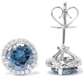 thumbnail image 2 of Pompeii 2 1/10ct Blue & White Diamond Halo Studs 10K White Gold Lab Grown (G/H,SI1), 2 of 2