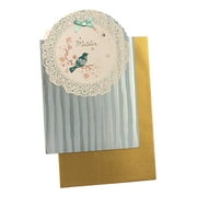 Mother's Day Greeting Card - A Mother is..., Mother deluxe, scalloped edge, with bird, ribbon