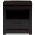 thumbnail image 4 of Baxton Studio Bienna Table de Chevet 1 Tiroir en Wengé Marron, 4 of 9
