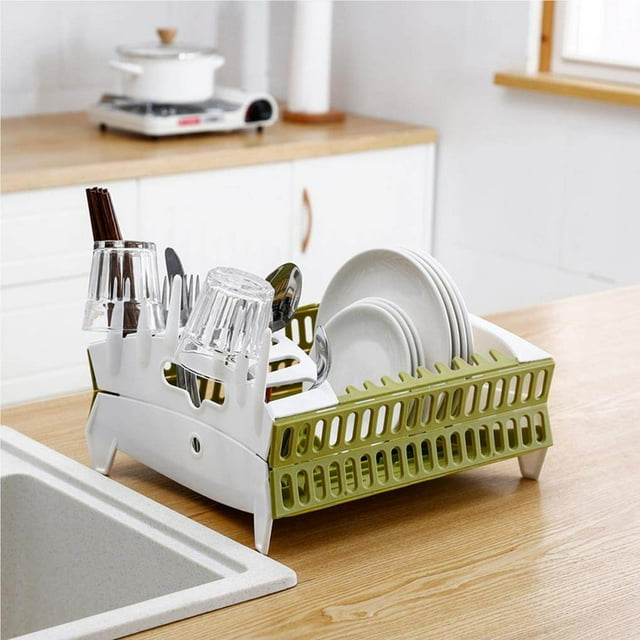 ziyahi Collapsible Dish Drain Rack Multifunctional Cutlery Organizer Kitchen Plate Cup Dish Drying Rack