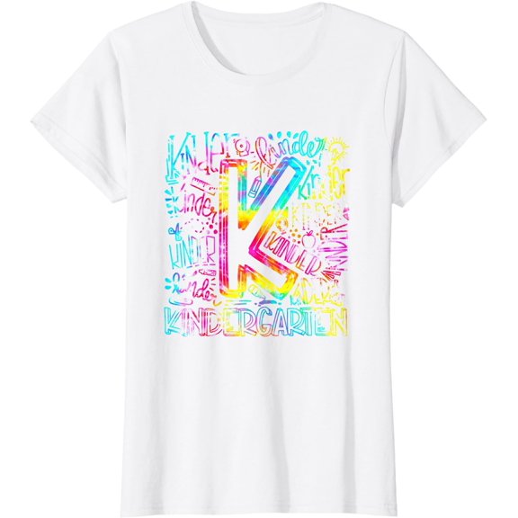 Tie Dye Kindergarten Typography Team Kindergarten Teacher T-Shirt
