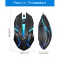 thumbnail image 4 of Langgg Wired 3 Buttons Gaming Mouse Cool LED Light Computer Mice Desktop Laptop Notebook Accessories (White) black 1Set, 4 of 6