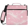 thumbnail image 2 of Zipper Binder with Shoulder Strap 2 inch 3 Ring Waterproof File Folder Organizer Bag 500 Sheet Pink Flashing Pattern, 2 of 8