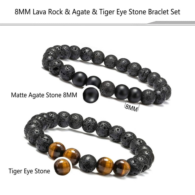 Bracelets in Jewelry Black Stone Tiger Eye Beads Bracelet Stone Bracelet  Bracelet 8mm Charm Beads Stretch Natural Stone Lava Bead Bracelet Bracelets  for Women 