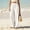 White, variant on Linen Cotton Wide Leg Pants For Women Garden Party Elastic Waist High Waisted Summer Solid Simple Matching Resort Casual Laid Back Polished Look Polished Casual Wear For Trips Pink L