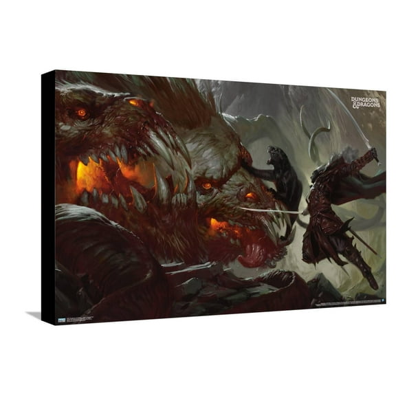 Dungeons and Dragons - Drizzt vs Demogorgon Canvas Wall Poster, 14.725" x 22.375"