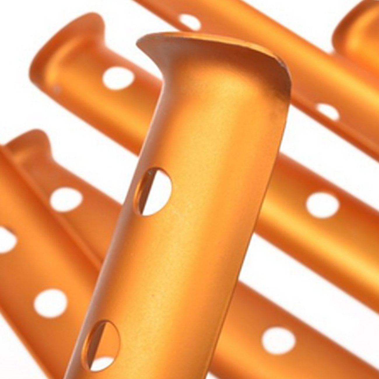 10 pcs yellow Color Aluminum Tent Stakes for Camping in Snow and Sand Tent Boating Hiking Backpacking Picnic Shelter Shade Canopy Outdoor Activity