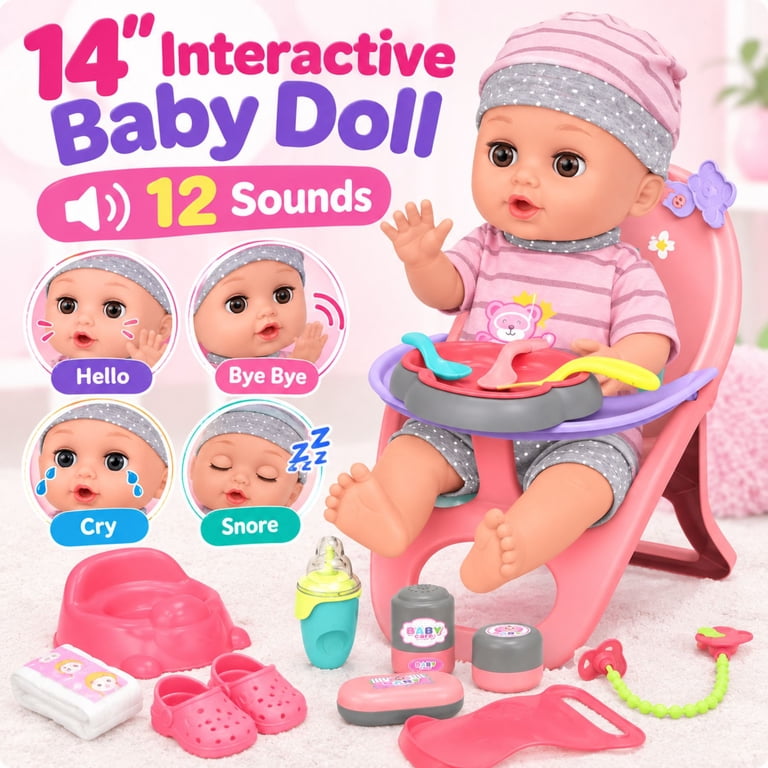 Mundo Toys 14-Inch Interactive Baby Doll with Playset photo 2