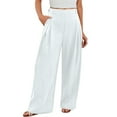 thumbnail image 2 of Slacks for Women Elastic High Waist Wide Straight Leg Loose Fit Business Casual Work Pants with Pockets, 2 of 7