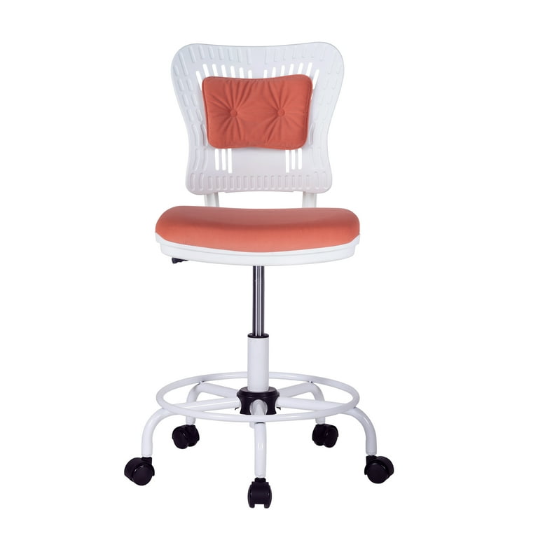 Orange discount drafting chair