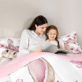 thumbnail image 5 of Homewish Bunnies Rabbit Animal Queen Comforter Set for Kids, Girly Pink Groovy Flower Bedding Sets, Cartoon Theme Reversible Bedding Comforter Set, Super Cozy Room Decor, 3pcs, 5 of 8