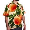 thumbnail image 2 of Peach Men's Short Sleeve Button Down Hawaiian Shirts for Summer Beach Casual Printed Style, 2 of 6