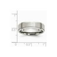 thumbnail image 6 of White Stainless Steel Ring Band Wedding Ridged Comfort, 6 of 6