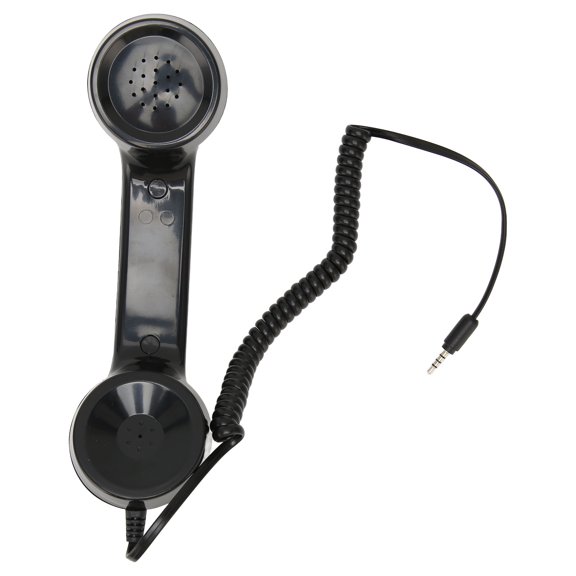Retro Phone Handset Multifunction Radiation Proof Handheld Cell Phone Receiver for Mobile Phones Computers Black