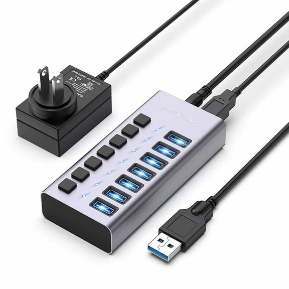 ACASIS USB 3.0 Hub 7 Ports with 36W Power Supply, Group Control Function