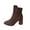 Wine, variant on Black Women'S Winter Boots Pointed Toe Mid Heel Ankle Booties Warm Lined Faux Fur Comfortable Fashion Outdoor Shoes