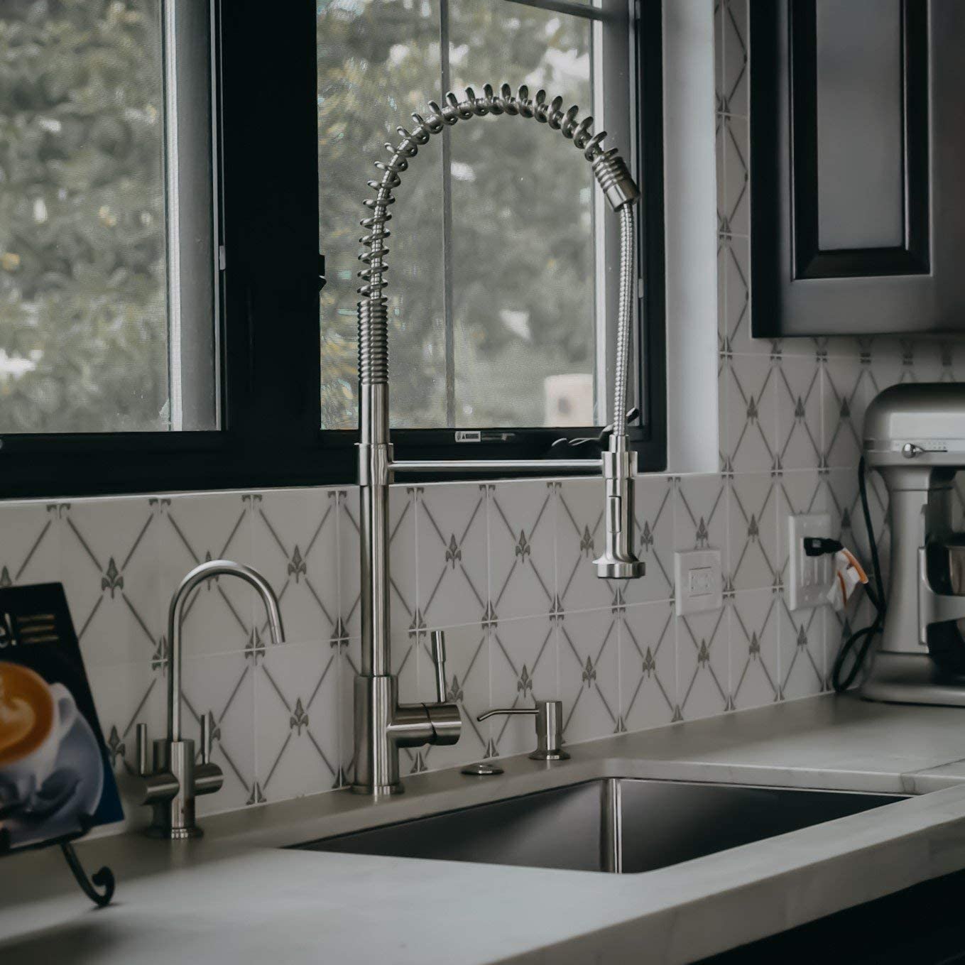 Lulani Soneva Stainless Steel 1-Handle High Arc Semi-Professional Kitchen Faucet - Brushed Stainless