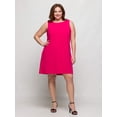 thumbnail image 3 of Plus Size Round Neck Sleeveless Mini Shift Dress, 3 of 8
