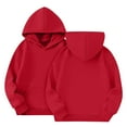 thumbnail image 3 of TQWQT Boys Sweatsuit 2 Piece Tracksuit Plain Kids Sweat Suits Long Sleeve Size 11-12 Sweat Set Solid Color Hooded Sweatshirt and Jogging Pant Toddler Kids Outfits Red, 3 of 3