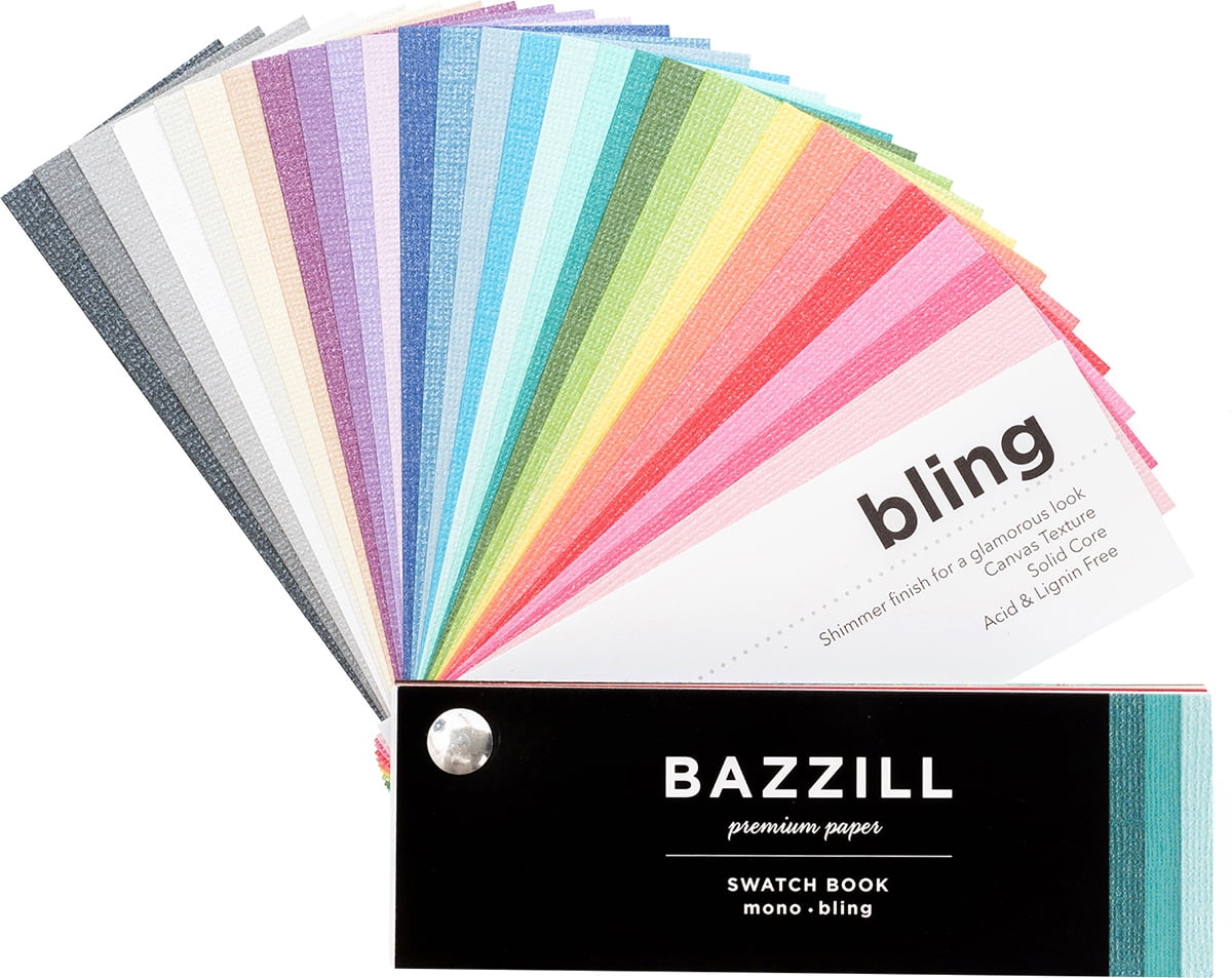 Bazzill 2018 Cardstock Swatchbook-Mono & Bling - Walmart.com