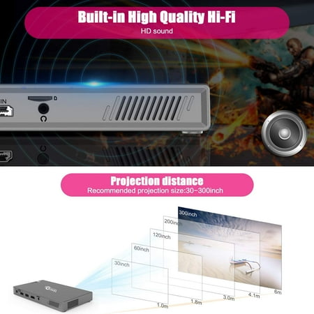 Portable 3d Mini Projector Toumei T5 19 New Upgrade Android 6 0 Video Projector 3d Dlp Link 2400 Lumen Built In Walmart Canada