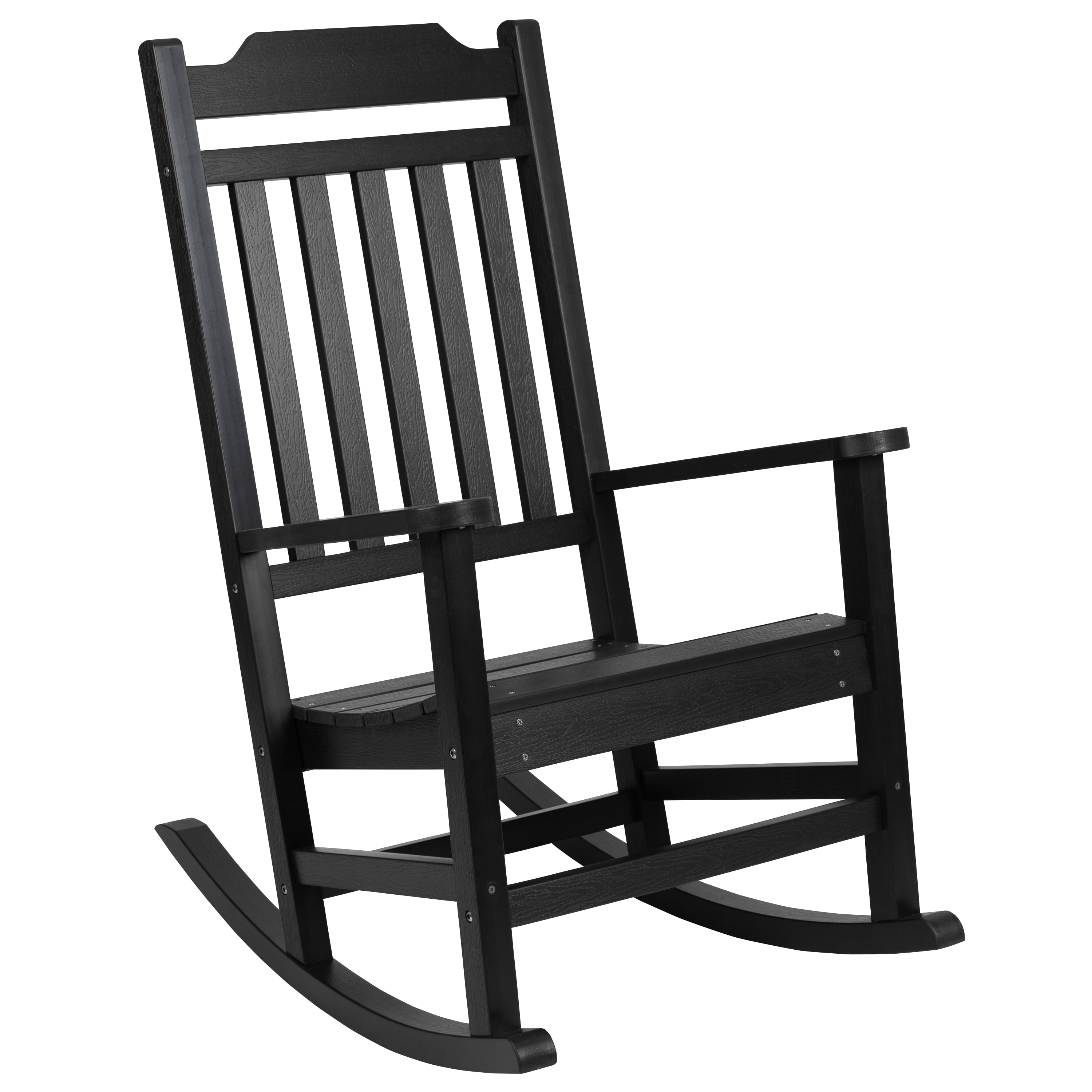 Flash Furniture Winston All-Weather Poly Resin Rocking Chair in Black - image 2 of 12
