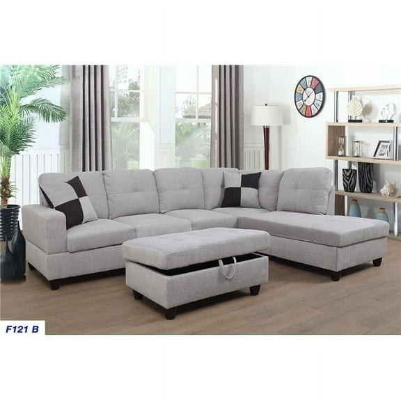 Golden Coast Furniture F121B Lifestyle Furniture Right Facing Sectional Sofa Set - 3 Piece