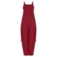 thumbnail image 6 of Wiyuqeen Jumpsuits for Women Casual Baggy Cargo Overalls Sleeveless V Neck Bib Wide Leg Rompers Solid Summer Jumpers with Pockets, 6 of 7