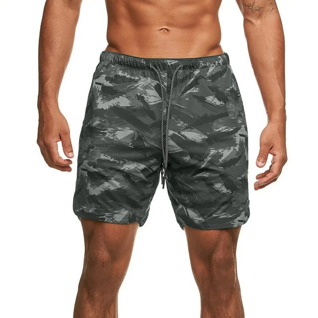 Birdeem Mens Shorts Mens Casual Printing Casual Drawstring Pockets Elastic Sports Shorts