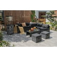 thumbnail image 1 of Costway Ensemble de Mobilier de Terrasse en Rotin 8 Pcs Table de Rangement Pouf Housse Noire, 1 of 10