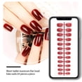 thumbnail image 4 of Seitruly 24 piezas de uñas postizas de ataúd resistentes a los arañazos de bailarina corta coloridas uñas acrílicas artificiales de color sólido DIY Juegos de manicura 34 rojo oscuro Seitruly CE011412-34, 4 of 4