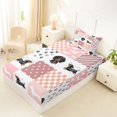 thumbnail image 5 of Manfei Cute Dachshund Dog Twin Sheets, Buffalo Plaid Bedding, Pink White, 3 Pieces, 1 Flat Sheet, 1 Fitted Sheet and 1 Pillowcase, 5 of 6