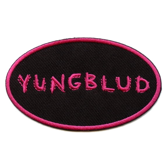 Yungblud Patch Oval Logo Official Black Embroidered woven iron on