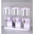 thumbnail image 2 of Triple Food Dispenser 2L Dry Food Dispenser Grain Dispenser Cereal Dispenser for Kitchen (White), 2 of 9