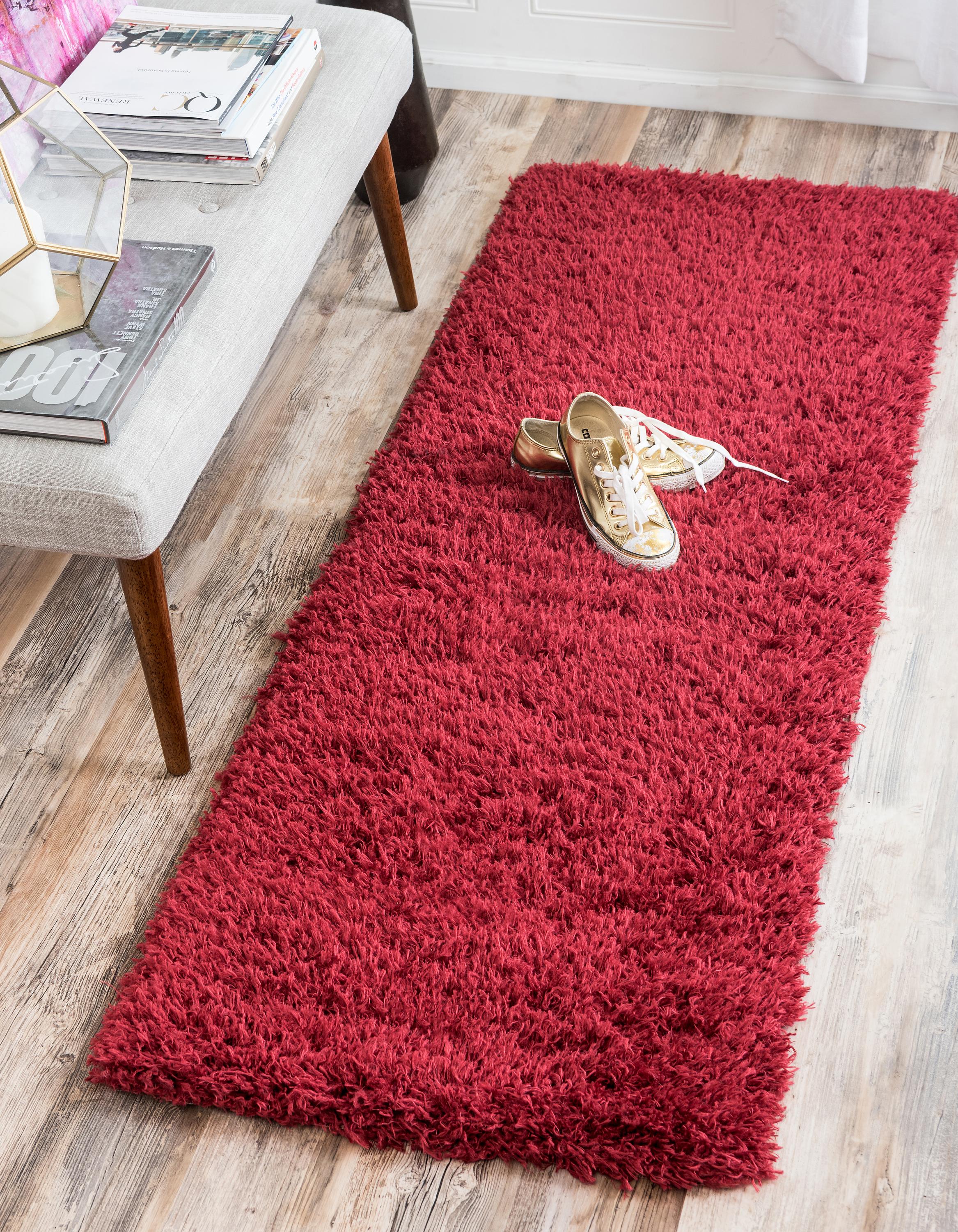 Unique Loom Marilyn Monroe Opulence Shag Collection Area Rug - (2' x 10' Runner Lipstick)
