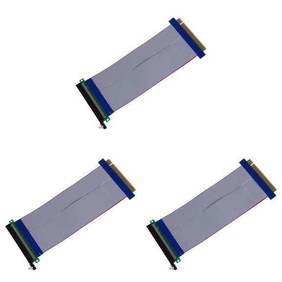 3X PCI-E Express 16X Riser Card Extender Extension Cable Ribbon Flex