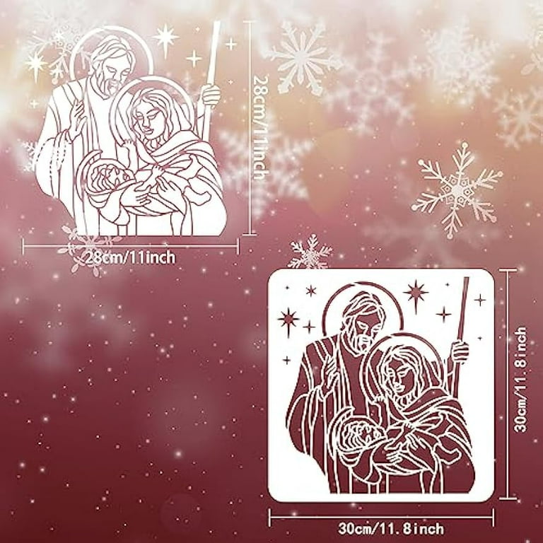 Holy Family Stencil 11.8x11.8 inch Christmas Nativity Scene Stencil Template Plastic Nativity Jesus Mary Joseph Catholic Christian Religious Stencil for Wood Wall Floor Christmas Decor - Walmart.com holy-family-stencil-11-8x11-8-inch-christmas-nativity-scene-stencil-template-plastic-nativity-jesus-mary-joseph-catholic-christian-religious-stencil-for-wood-wall-floor-christmas-decor-walmart-com