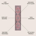 thumbnail image 3 of JONATHAN Y WASHABLE 2 x 8 Runner Rug, Bausch Bohemian Distressed Chenille - Dark Pink/Black/White, WSH201B-28, 3 of 9