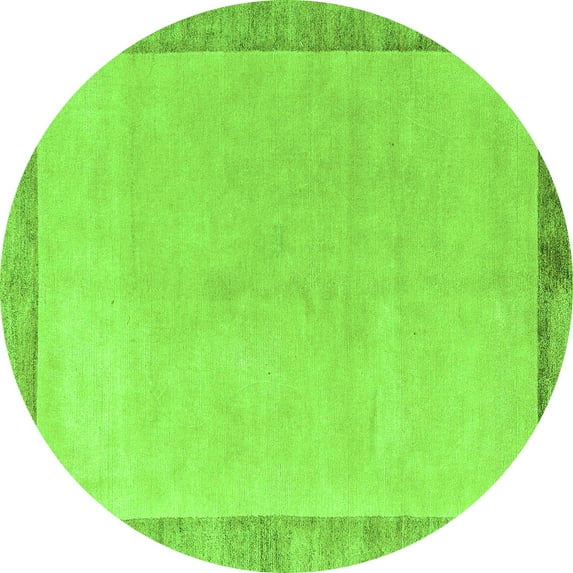 Ahgly Company Indoor Round Solid Green Modern Area Rugs, 5' Round