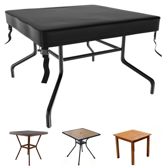 Uxcell Square Patio Table Cover, 36"L x 36"W x 4"H Rectangular Table Cover for Outdoor Furniture [Black]