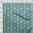 thumbnail image 3 of oneOone Silk Tabby Teal Green Fabric Floral Sewing Material Print Fabric By The Yard 42 Inch Wide, 3 of 4