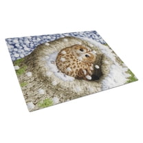 Caroline's Treasures Tawny Owl in the Tree Glass Cutting Board Large