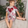 thumbnail image 4 of Balery Textured Heart Abstract Art Conjunto de Pijama Infantil de Manga Corta con Estampado – Ropa de Dormir de Algodón Suave-X-Large, 4 of 6