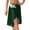 Dark Green, variant on Women Rhinestone Lyrical Ballet Dance Skirt High Low Dance Practice Skirt Ballroom Dancewear Dark Green S