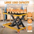 thumbnail image 2 of Hydraulic Lift Table Cart 1100 lbs Capacity 32 In Heavy Duty Scissor Lift Cart with 4 Wheels Non-Slip Pad and Safety Lock for Material Handling Yellow, 2 of 7