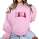 thumbnail image 5 of Sudadera Penkiiy Mama Mujer Oversize Glitter Patch Mama Crewneck Sudaderas Mama Print Manga Larga Moda Suelta Suéter XL Rosa, 5 of 7